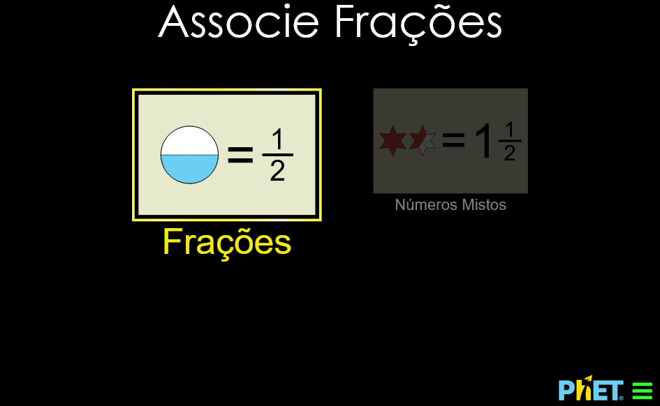 Imagem do jogo Associe Frações